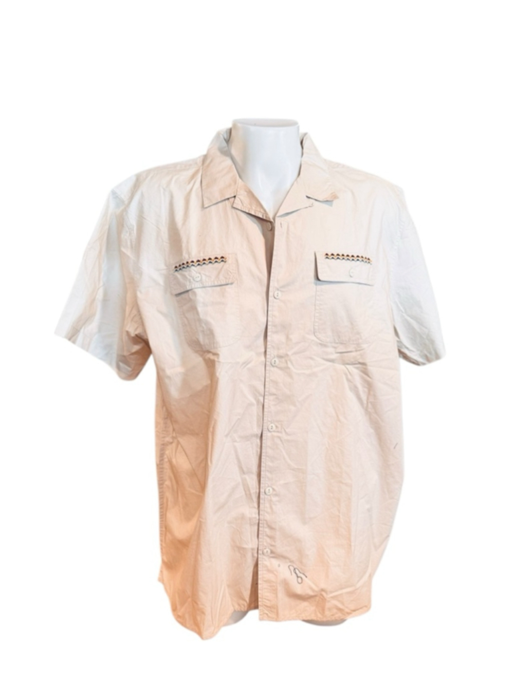 Men's Howler Brothers Casual Button Down Shirt XXL Beige j17